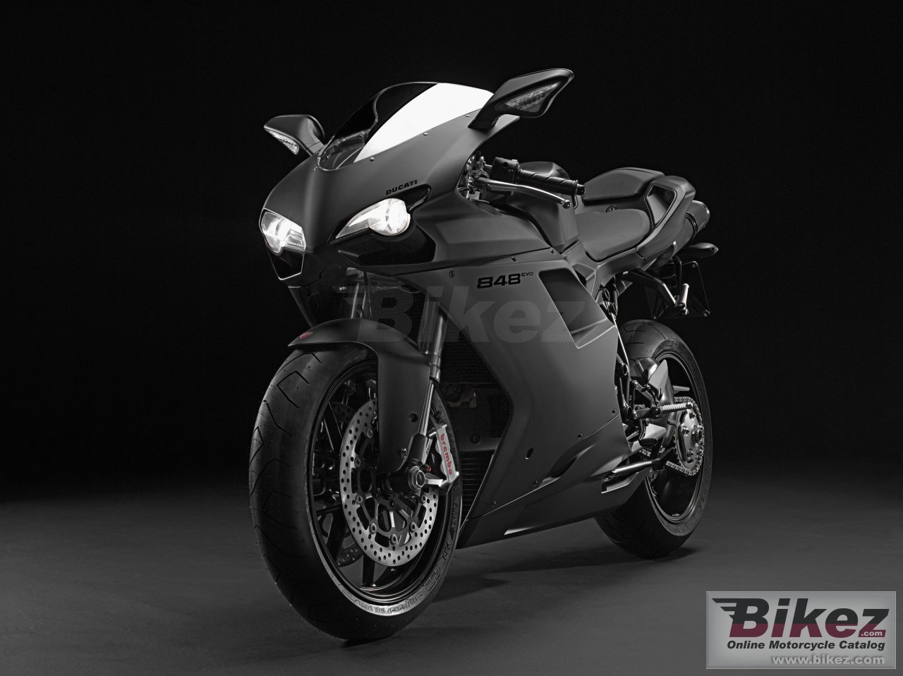 Big Ducati 848 evo dark picture and wallpaper from Bikez.com